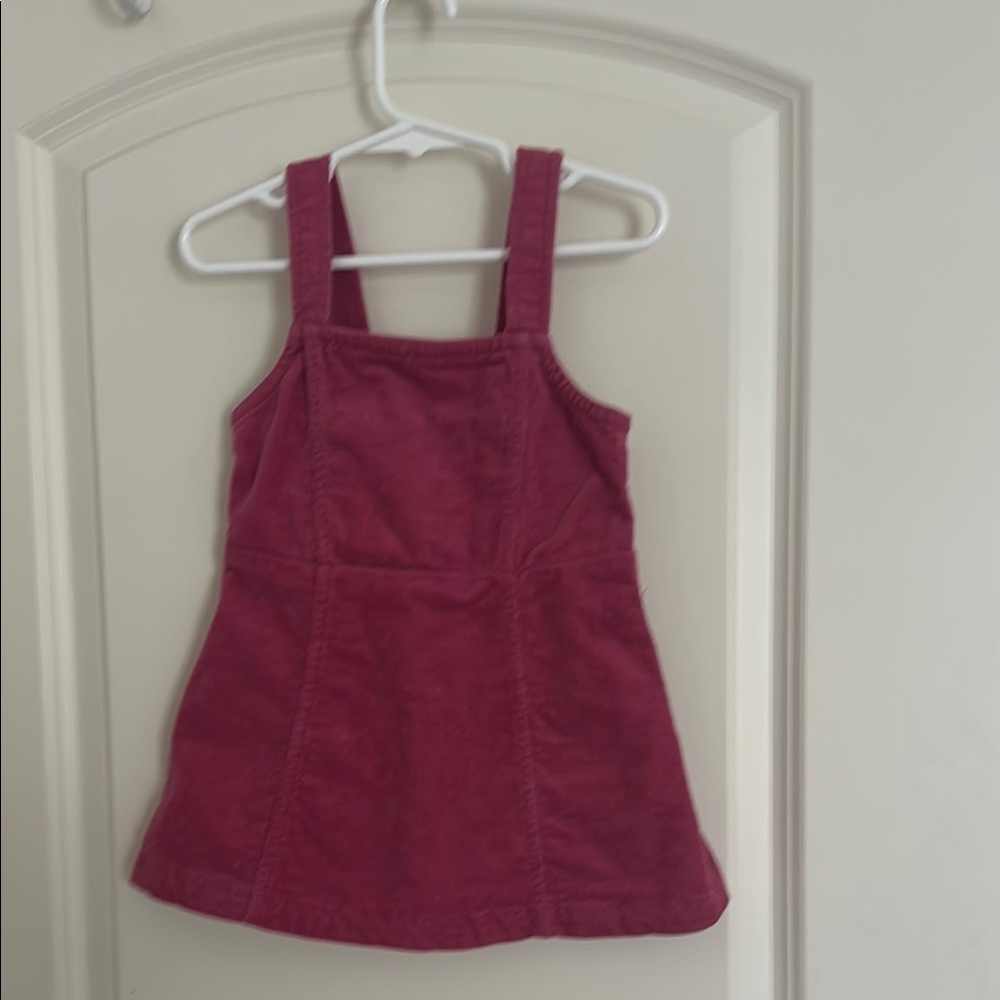 Pink Corduroy Pinafore Dress